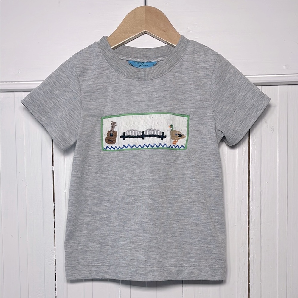 SWEET KNOX 100% HANDMADE Smocked Memphis Peabody Ducks Guitar Short Sleeve Shirt